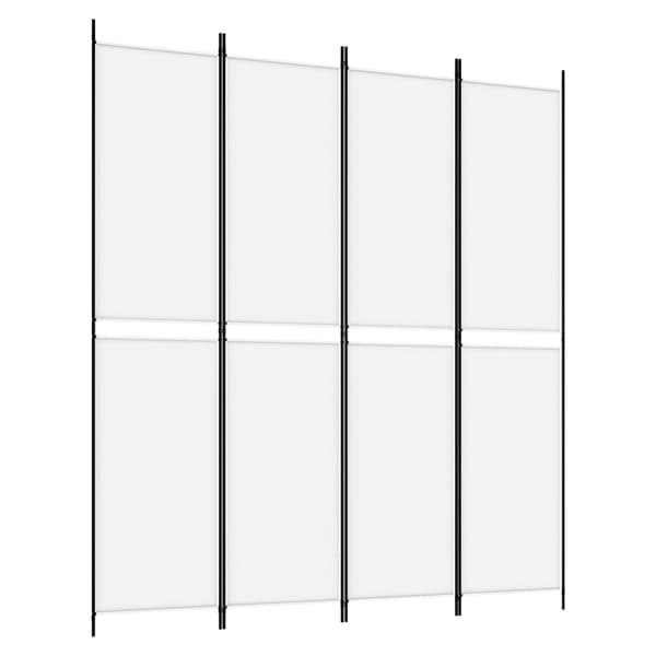 vidaXL Rumsavdelare 4 paneler vit 200x220 cm tyg Vit