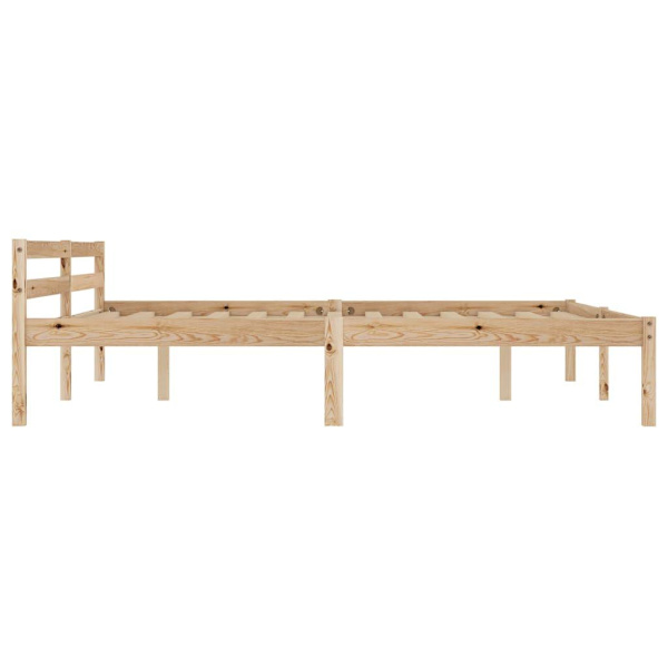 vidaXL Sängram massiv furu 160x200 cm Brun