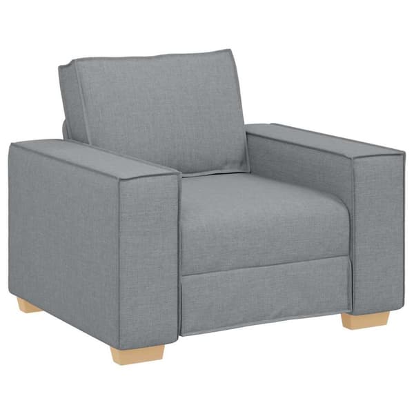 vidaXL Soffa 3 st Ljusgrå Linnenblandad tyg Grå