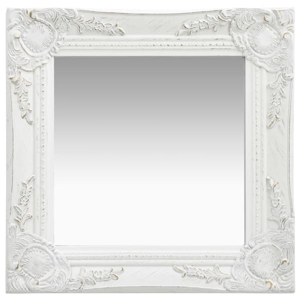 vidaXL Väggspegel barockstil 40x40 cm vit Vit
