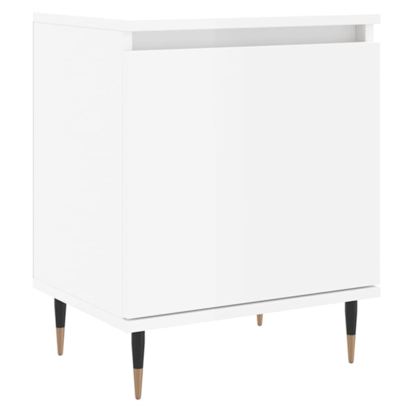 vidaXL Sängbord vit högglans 40x30x50 cm konstruerat trä Vit