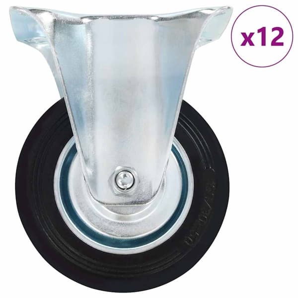 vidaXL Fasta hjul 12 st 100 mm