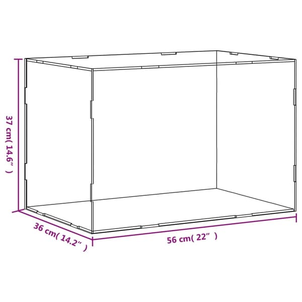 vidaXL Displaylåda transparent 56x36x37 cm akryl Transparent
