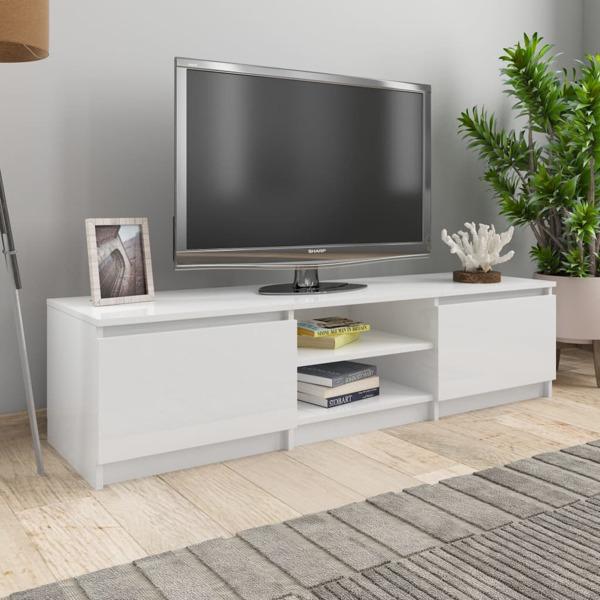 vidaXL TV-bänk vit högglans 140x40x35,5 cm konstruerat trä Vit