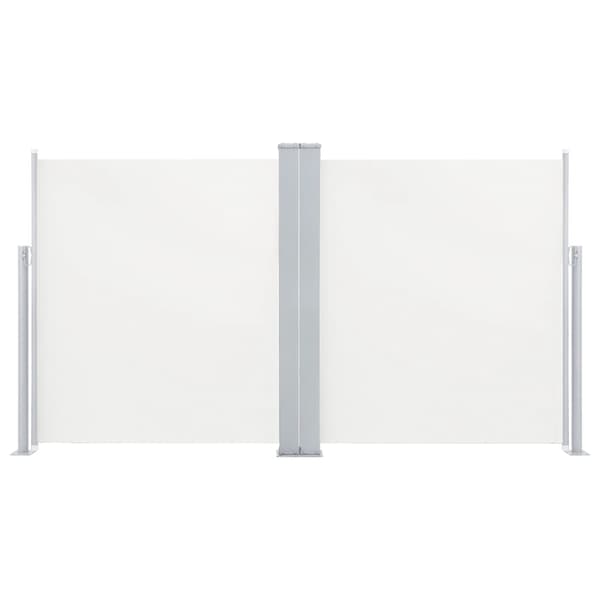 vidaXL Infällbar sidomarkis gräddvit 140x600 cm Creme