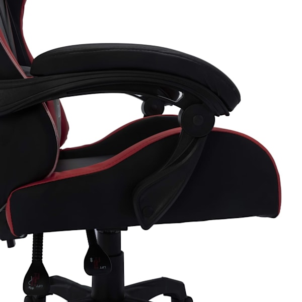 vidaXL Gamingstol med RGB LED-lampor vinröd och svart konstläder multifärg