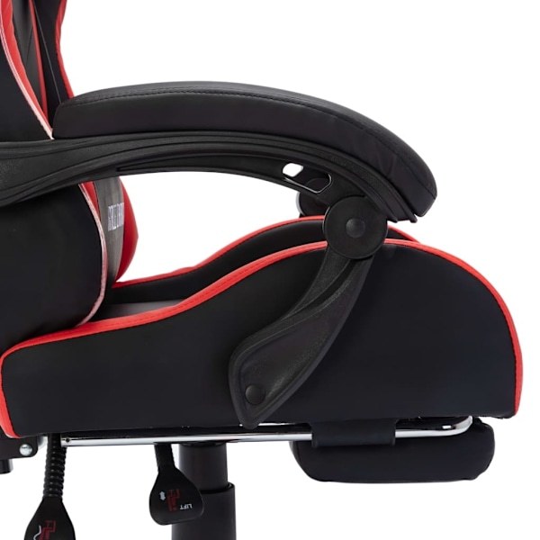 vidaXL Gamingstol med RGB LED-lampor röd och svart konstläder multifärg