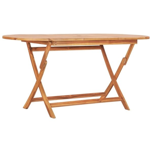 vidaXL Hopfällbart trädgårdsbord 160x80x75 cm massivt teakträ Brun