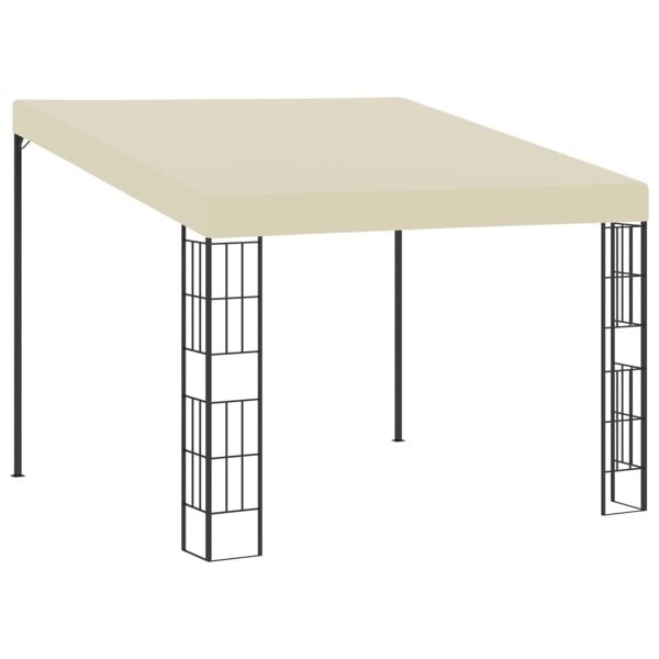 vidaXL Väggmonterad paviljong 3x3 m gräddvit tyg Creme