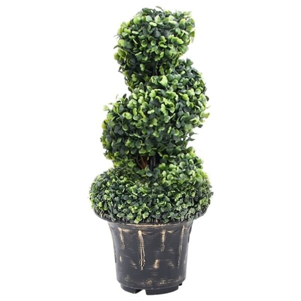 vidaXL Konstväxt buxbomar spiral med kruka 59 cm grön Grön