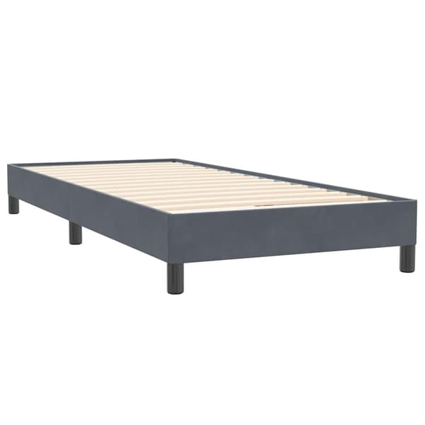 vidaXL Ramsäng med madrass mörkgrå 80x220 cm sammet Grå