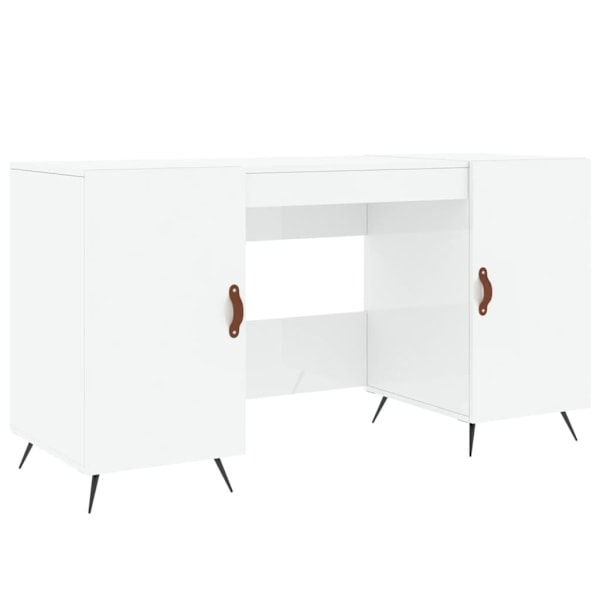 vidaXL Skrivbord vit högglans 140x50x75 cm konstruerat trä Vit
