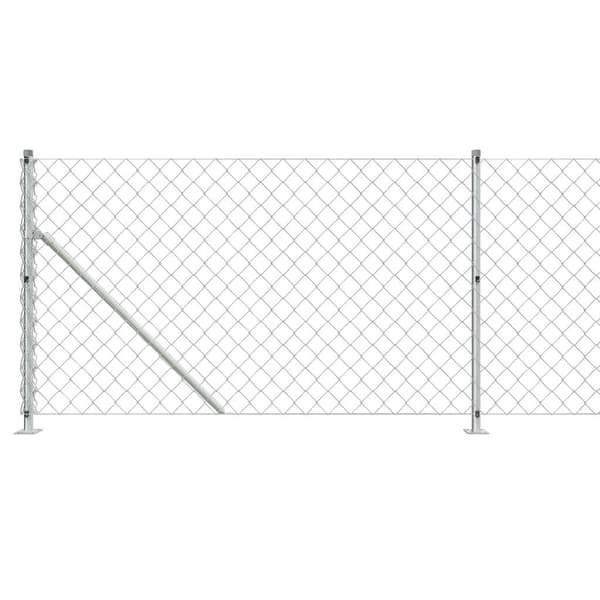 vidaXL Gunnebostängsel med stolpsko silver 0,8x10 m Silver