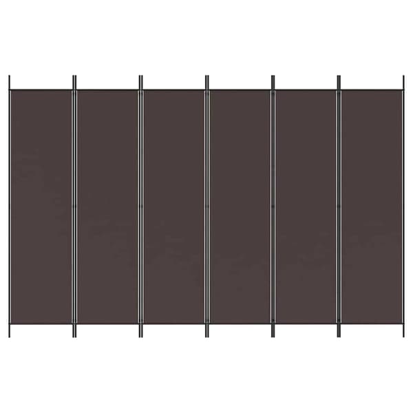 vidaXL Rumsavdelare 6 paneler brun 300x200 cm tyg Brun