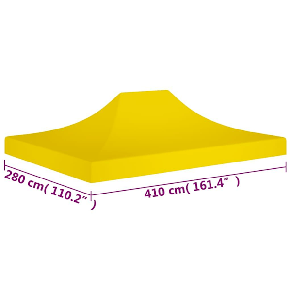 vidaXL Tak till partytält 4x3 m gul 270 g/m² Gul