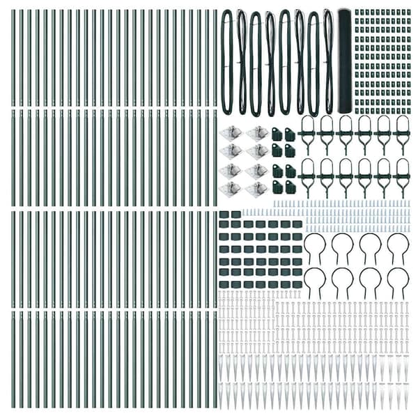 vidaXL Utomhus hexagonal stängsel med stolpe 100 x 1,2 m Grön Mesh Grön