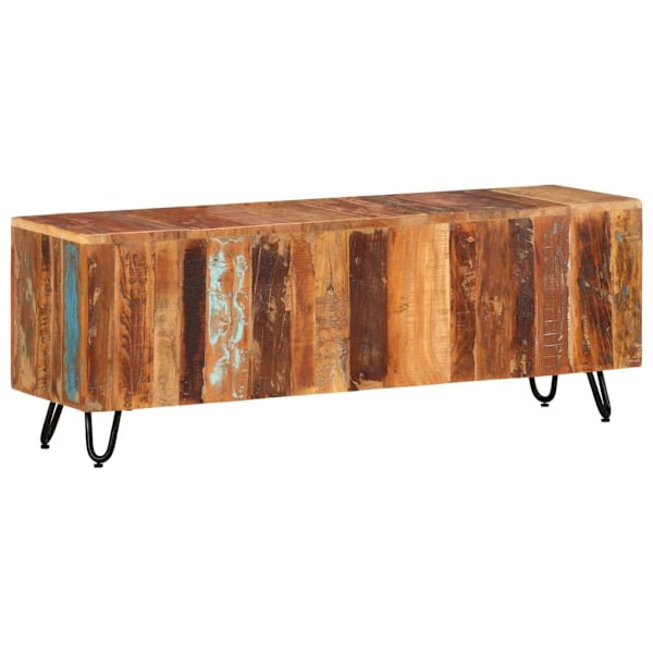 vidaXL Tv-bänk 110x30x40 cm massivt återvunnet trä Flerfärgsdesign