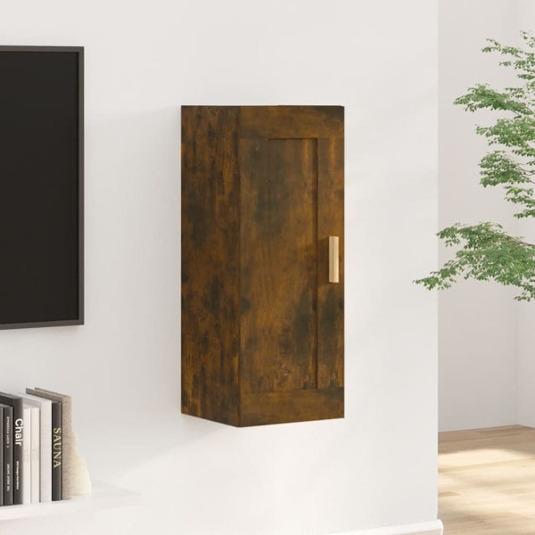 vidaXL Väggskåp rökfärgad ek 35x34x90 cm konstruerat trä Brun