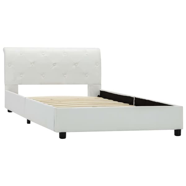 vidaXL Sängram vit konstläder 100x200 cm Vit