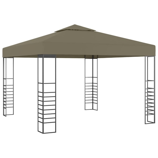 vidaXL Paviljong med ljusslinga LED 3x3 m taupe Taupe