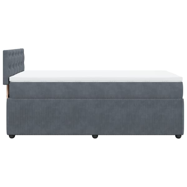 vidaXL Ramsäng med madrass mörkgrå 80x200 cm sammet Grå