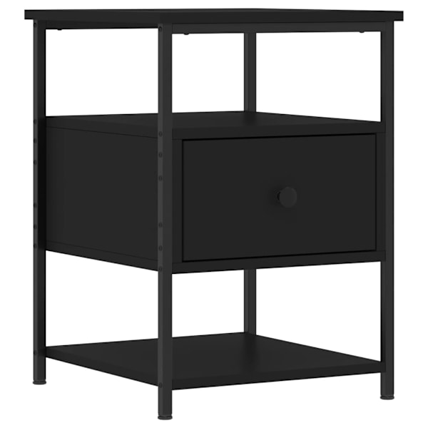 vidaXL Sängbord 2 st svart 40x42x56 cm konstruerat trä Svart
