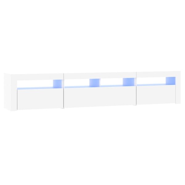 vidaXL Tv-bänk med LED-belysning vit 210x35x40 cm Vit