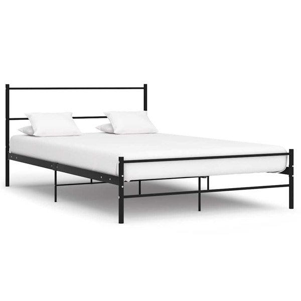 vidaXL Sängram med huvudgavel utan madrass svart 140x200 cm metall Svart