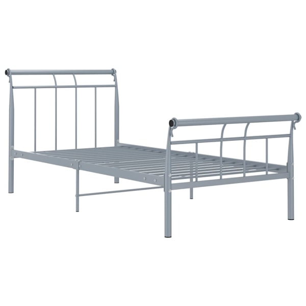 vidaXL Sängram grå metall 90x200 cm grå