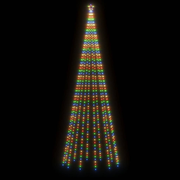 vidaXL Julgran med markspett 732 färgglada lysdioder 500 cm Flerfärgsdesign