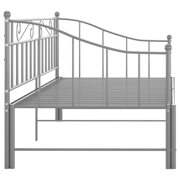 vidaXL Utdragbar sängram bäddsoffa grå metall 90x200 cm grå