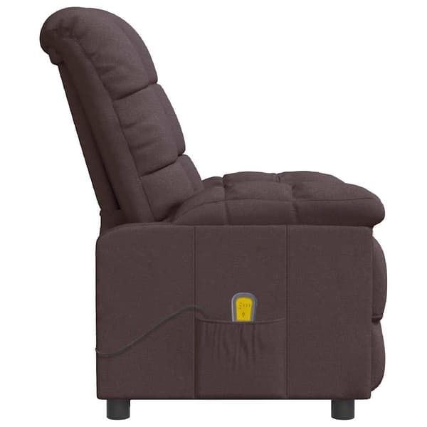 vidaXL Massagefåtölj mörkbrun tyg Brun