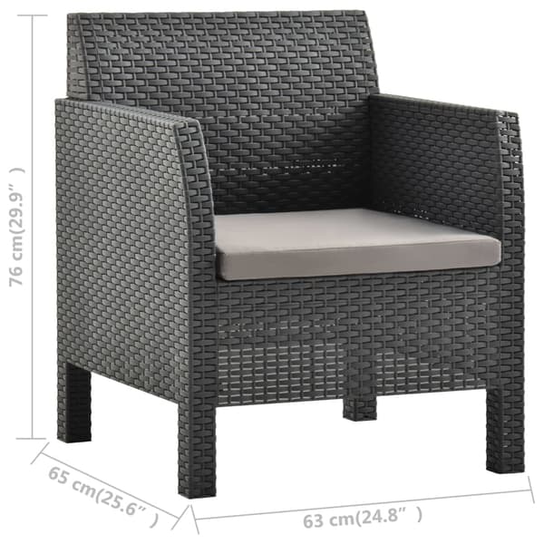 Anthracite 63x65x76 cm PP Rattan Antracit