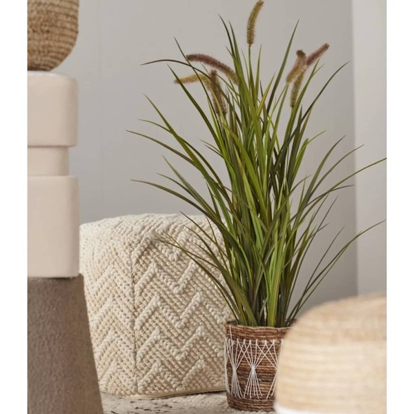 Emerald Konstväxt Cattails Grass i kruka 100 cm Grön