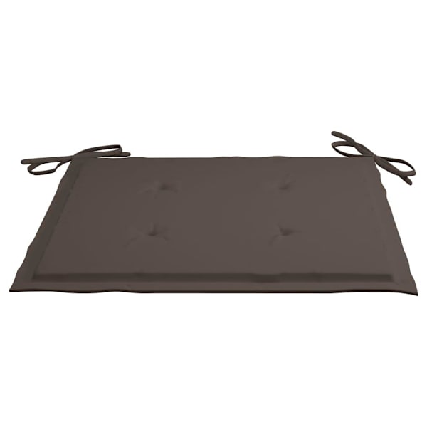 vidaXL Matstolar 8 st med taupe dynor massiv teak Taupe