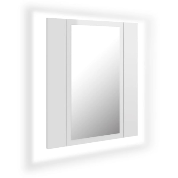 vidaXL Spegelskåp för badrum LED vit högglans 40x12x45 cm akryl Vit