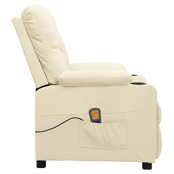 vidaXL Massagefåtölj gräddvit konstläder Creme