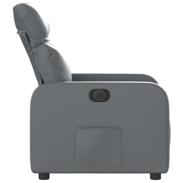 vidaXL Elektrisk reclinerfåtölj grå konstläder Grå