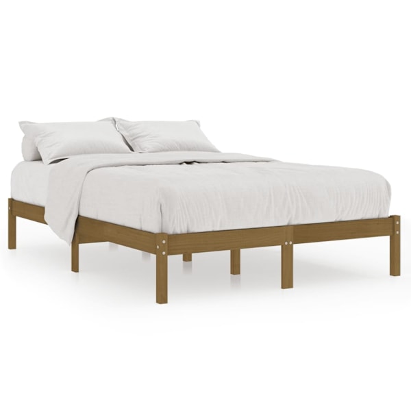 vidaXL Sängram honungsbrun massiv furu 200x200 cm Brun