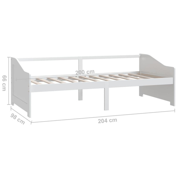 vidaXL Dagbädd 3-sits vit massiv furu 90x200 cm Vit