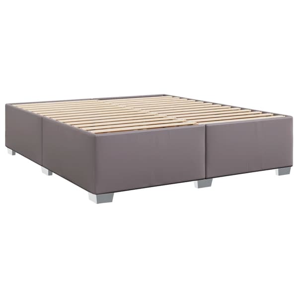 vidaXL Ramsäng med madrass grå 180x200 cm konstläder Grå