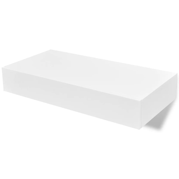 vidaXL Svävande vägghyllor med lådor 2 st 48 cm vit Vit