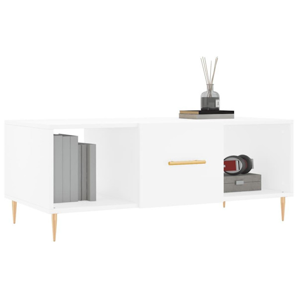 vidaXL Soffbord vit 102x50x40 cm konstruerat trä Vit