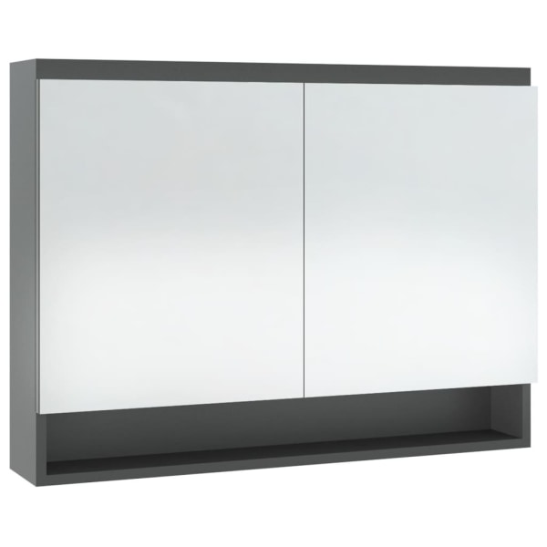vidaXL Spegelskåp för badrum grå 80x15x60 cm MDF grå