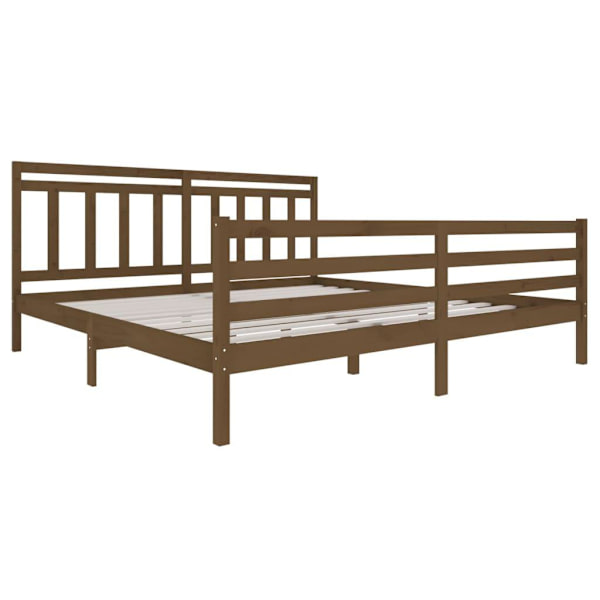 vidaXL Sängram honungsbrun massivt trä 200x200 cm Brun