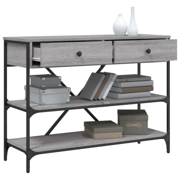 vidaXL Konsolbord med lådor och hyllor grå sonoma konstruerat tr Grå