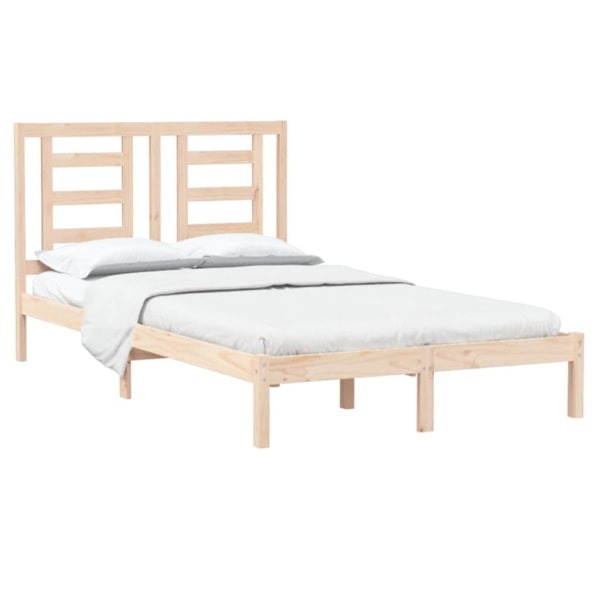 vidaXL Sängram massiv furu 120x200 cm Brun