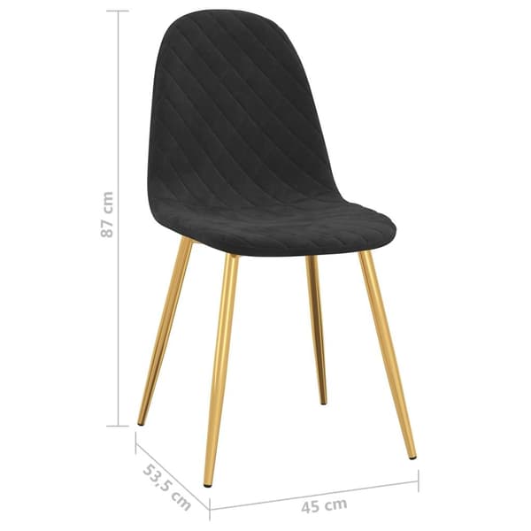 vidaXL Matstolar 2 st svart sammet Svart