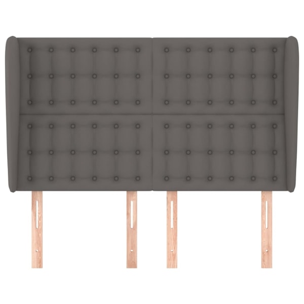 vidaXL Sänggavel med kanter grå 147x23x118/128 cm konstläder Grå
