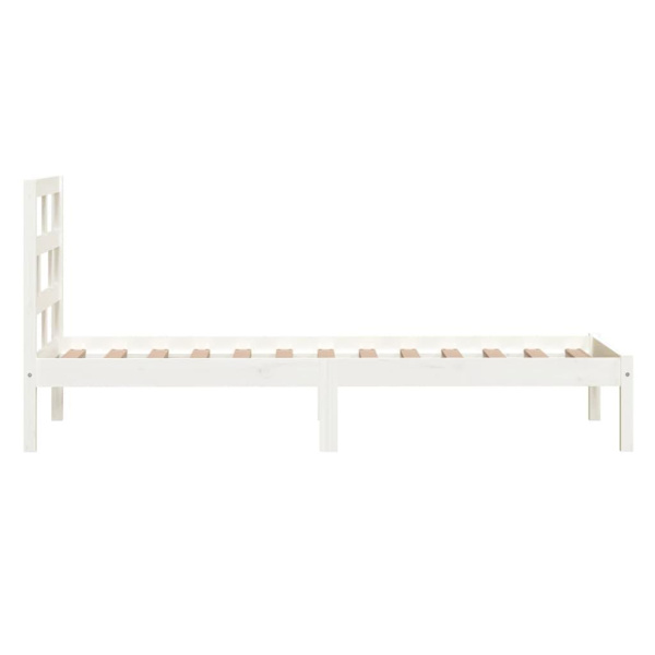 vidaXL Sängram massiv furu 90x190 cm vit Vit